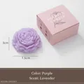 Scented peony candle in purple with matching gift box and lavender fragrance - Purple/French Lavender
