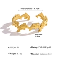 Golden dolphin ring in PVD 18K gold plated stainless steel with detailed product dimensions - Dolphin Style (SR020158)