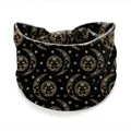 Elastic headband with celestial sun and moon print in black and gold for yoga - Style 101