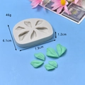Light gray silicone leaf mold with precise dimensions for fondant and cake decorating - Leaf Texture Mold (6)
