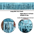 3M Macaron blue tinsel fringe banner with adhesive tape for birthday party decoration - Bright Light Blue