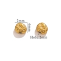 7mm Golden baroque style stainless steel beads with 2mm hole for DIY jewelry making - Style G / 7x6mm / Gold