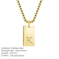 Elegant 14K gold plated stainless steel necklace featuring a vertical letter K pendant - Letter K / Steel