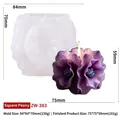 Molde de silicona cuadrado de peonía para velas y adornos de yeso de aromaterapia - Peonía Cuadrada ZW-383