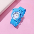 Blue kids slap watch with a cute cartoon dolphin design and clear round analog dial - Dolphin