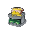 Spilla smaltata a forma di tostapane con banconote e distintivo in metallo per toast - Stile Tostapane con Contanti (QHXZ2959)