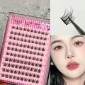Self-adhesive cluster false eyelashes set with 10mm to 12mm natural wispy fishtail lash extensions - 10 Rows Glue-free Trilogy MJS01