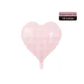 18-inch pink gingham heart foil balloon for romantic party and wedding decorations - 18-inch Heart Gingham Pink