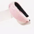 Diadema ancha de punto de mohair rosa con nudo y textura de pana para mujeres - Rosa