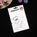 Klare selbstklebende Gesichtsedelsteine und Kristalle auf weißer Karte für Make-up - Silberner Geometrischer Stil (1 Weiß)