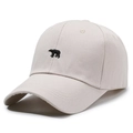 Classic beige baseball cap with black bear embroidery on a structured twill crown - Light Beige