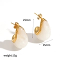 Water drop resin earrings with gold-plated stainless steel edges, 25mm height - Teardrop / Creamy White (TE60669-WT)