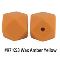 Perla ottagonale in silicone giallo miele da 17mm per massaggiagengive e gioielli DIY - 97# Giallo Miele di Cera