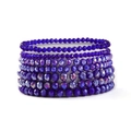 7-teiliges Set Boho-Perlenarmbänder mit facettierten Kristallen in Blau und Lila - Dunkelblau-Violett-Serie (SY0351-1)