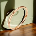 Minimalist stainless steel ring in rose gold finish with smooth polished surface - US 13 / 2mm Width / Rose Gold