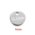 Runder silberner 6mm Edelstahl Schmuckanhänger mit S.steel Gravur Zubehör - Stahlfarben 6mm Rund