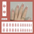 Roze gradiënt cat-eye kunstnagels met glitter steentjes in kistvorm ontwerp - Glitter Maanlicht Kattenoog Stijl (MY192)