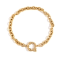 Bracciale a catena spessa in acciaio inossidabile placcato oro 18K con chiusura a molla - Catena Rollo Chiusura a Molla / Oro