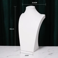 Elegant white matte mannequin necklace display stand with dimensions 40cm height and 23.5cm width - White PU H-type 40cm High