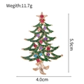 Luxury gold Christmas tree brooch with colorful rhinestones and green enamel 5.9x4.0cm - Green Enamel Colorful Rhinestone (C379-B)