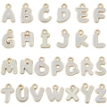 Set of 26 white enamel A-Z initial pendants with gold metal plating for jewelry DIY - Mixed 26 Pcs White Enamel Alphabet Set