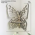 Beige butterfly corner shelf with black accents made of hollowed-out carved wood - White Butterfly Corner
