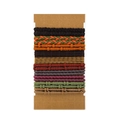 Set de gomas trenzadas para el pelo estilo bohemio en varios colores sobre cartón - Estilo Bambú 20 Piezas
