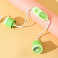 Portable green apple neck fan with dual motor design on yellow and pink background - Apple Cartoon Style (SMA9A) / Green