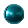 Glossy dark teal 4D round aluminum foil balloon with metallic mirror finish for party decor - 10" / Dark Green