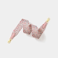 Pink and blue leopard print wide fabric bag strap with golden metal swivel hooks - 5cm x 70cm / Pink with Gold Buckle