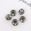 Silver plated copper spacer beads with hollow design and inlaid crystal rhinestones - 8mm Rhinestone Wheel Spacer Bead / Gun Black
