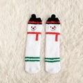 Winter plush snowman coral fleece floor socks with festive 3D scarf and hat detail - Without Pom Pom / Gingerbread Man