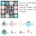 42-delige kerstballenset in blauw en roze met ornamenten van 6cm en 3cm - Blauw Wit & Roze
