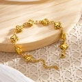 Adjustable 18k gold-plated clover charm bracelet with lobster clasp and extension chain - Four-Leaf Clover Style