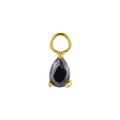 Pear-cut black gemstone pendant with golden metal base for DIY earrings - A0003-Pear Black / Gold