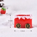 Train miniature de Noël rouge en résine, dimensions 3,3 cm de long et 2,1 cm de haut - Wagon de Train