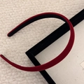 Elegant red velvet thin headband with soft sponge padding for a stylish look - Wine Red 1.5cm