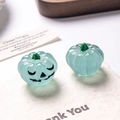 Luminous light blue pumpkin miniature with jack-o-lantern face for Halloween DIY - Luminous Blue Pumpkin Black Eyes / 3D