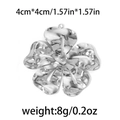Silver 18K plated stainless steel flower charm with 4cm dimension and 8g weight - Silver Flower