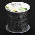 Braided black and grey 2x1mm cotton jewelry cord on a roll for DIY bracelet weaving - 21# Black Gray Mixed