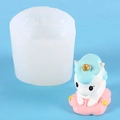 Unicorn liquid silicone mold for DIY aromatherapy candles and plaster decorations - 50-2605 White