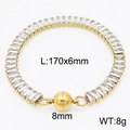 Bracciale tennis dorato con zirconi rettangolari e chiusura magnetica sferica 8mm - Stile B Oro (KB163486-Z)