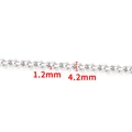 Silver stainless steel cuban link chain variant with 1.2mm width and 4.2mm length - Steel Color Oval P-Angle Chain (1.2mmx4.2mm)
