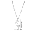 Dettaglio collana con pendente loto argento con misure di 2,04 cm altezza e 1,11 cm larghezza - Febbraio