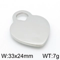 Silver stainless steel hollow heart pendant 33x24mm with 7g weight for DIY jewelry - Silver Large Heart Style (KLJ4957-Z)