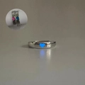 Adjustable silver heart ring with blue luminous glow and open band design for women - Adjustable Open / Heart / Blue