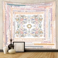 Arazzo mandala bohémien con motivi floreali per decorazione murale della casa - 73X95CM / Tessuto Spazzolato / GT220202-35 Floreale Boemo