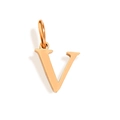 Polished gold initial V letter pendant for DIY jewelry necklace making - Letter V (Rose Gold)