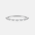 Minimalist S925 sterling silver ring featuring a delicate row of sparkling pavé diamonds - US 6 / Silver Slim Pave