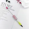DIY beadable ballpoint pen in green gradient with pink pearl rhinestone beads - 3-Color Gradient Red White Yellow